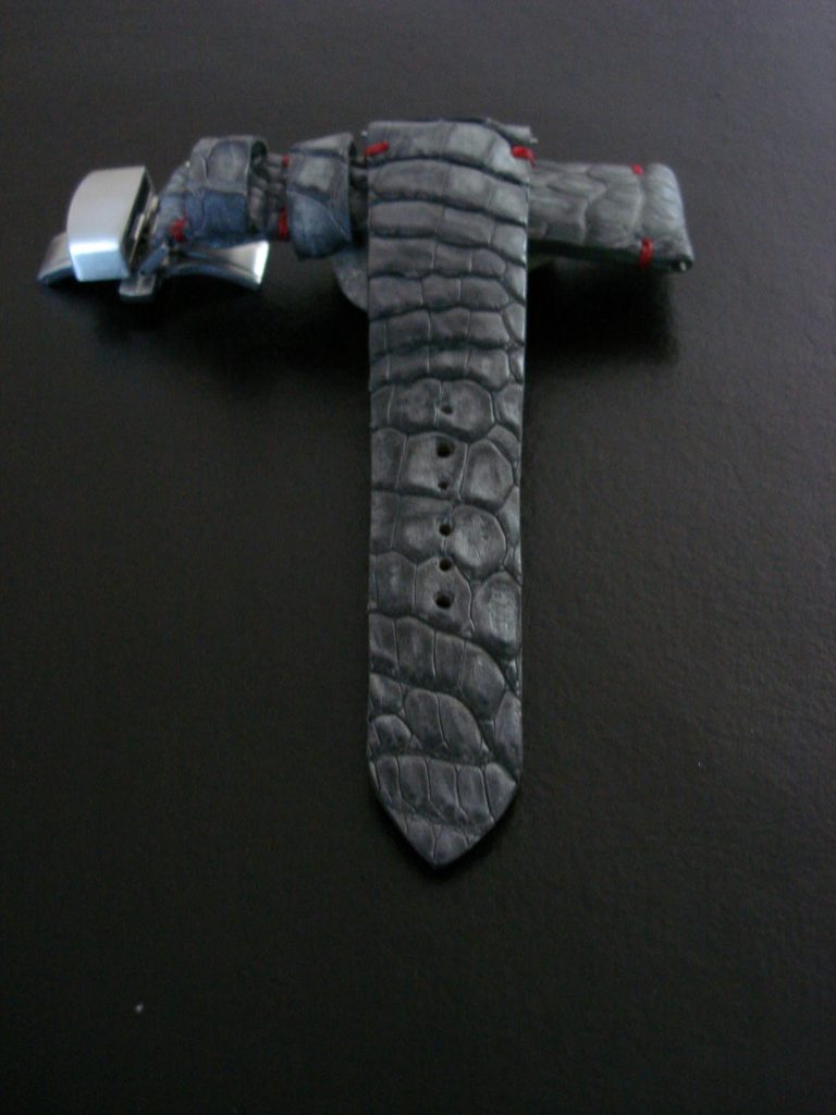 Graphite Grey Caiman Leg skin for Franck Muller Cortez Indianapolis