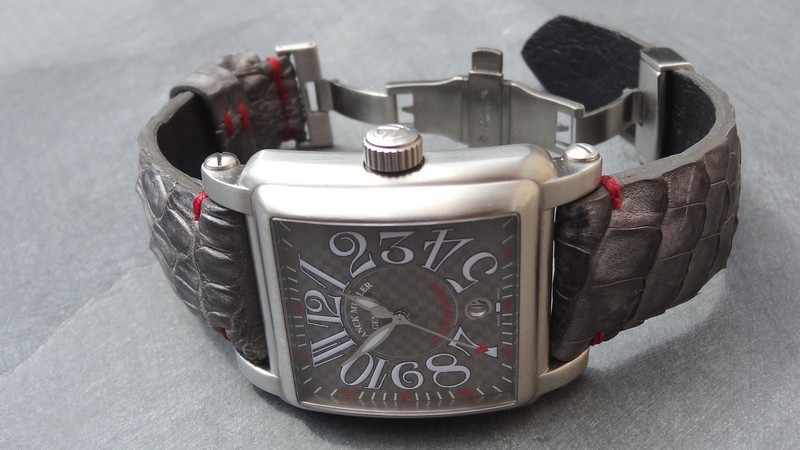 Graphite Grey Caiman Leg skin for Franck Muller Cortez Indianapolis