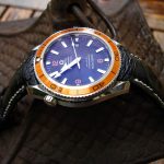Bespoke Ostrich Leg skin strap for Omega Planet Ocean 42 Orange