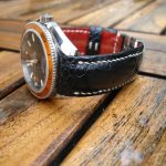 Bespoke Ostrich Leg skin strap for Omega Planet Ocean 42 Orange