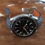 John's Omega Planet Ocean 45.5 on Commando Grey SuperMatte Teju Lizard