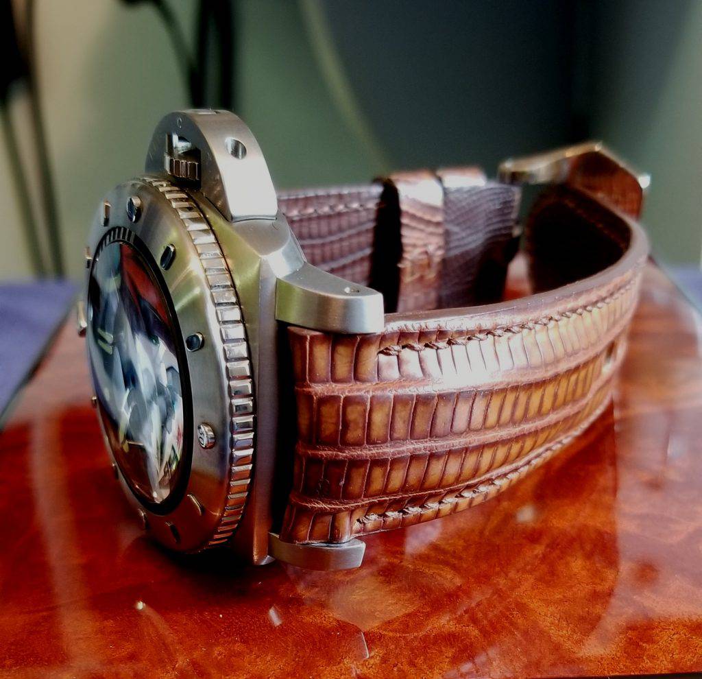 PAM364 on Vintage Dakar Teju Lizard strap