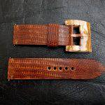 Custom Watch strap for Oulm 3233 - Vintage Dakar Teju Lizard