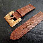 Custom Watch strap for Oulm 3233 - Vintage Dakar Teju Lizard