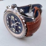 Custom Watch Strap for Breitling Chronospace made from Racing Tan Teju Lizard with Integrated fit
