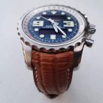 Custom Watch Strap for Breitling Chronospace made from Racing Tan Teju Lizard with Integrated fit