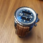 Custom Watch Strap for Breitling Chronospace made from Racing Tan Teju Lizard with Integrated fit