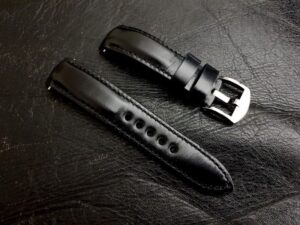 Waxy Black Calfskin for Rolex Deepsea