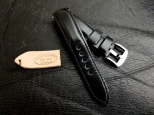 Waxy Black Calfskin for Rolex Deepsea
