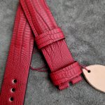 Custom Red SuperMatte Teju Lizard strap without stitching