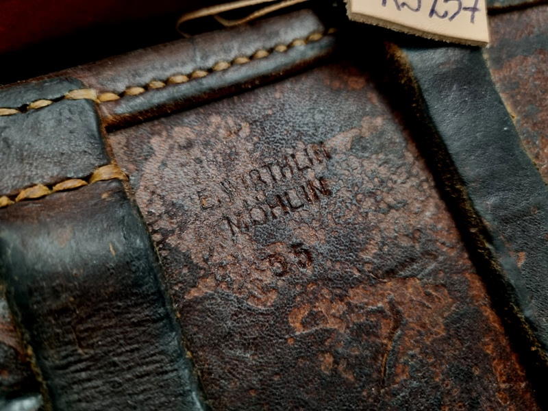 Newly Arrived Swiss Ammo Pouches - AS257 - 1955 (stamping detail)