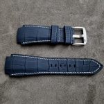 Navy SuperMatte Alligator for Blancpain Fifty Fathoms Ti Blue