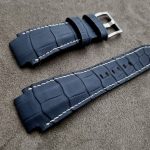 Navy SuperMatte Alligator for Blancpain Fifty Fathoms Ti Blue