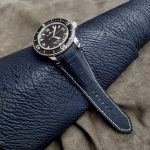 Navy SuperMatte Alligator on Blancpain Fifty Fathoms with Fully Integrated Fit