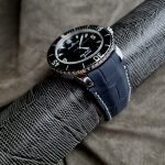 Navy SuperMatte Alligator on Blancpain Fifty Fathoms with Fully Integrated Fit