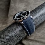 Navy SuperMatte Alligator on Blancpain Fifty Fathoms with Fully Integrated Fit