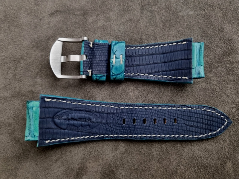 Custom Dyed Turquoise Alligator for Blancpain Fifty Fathoms