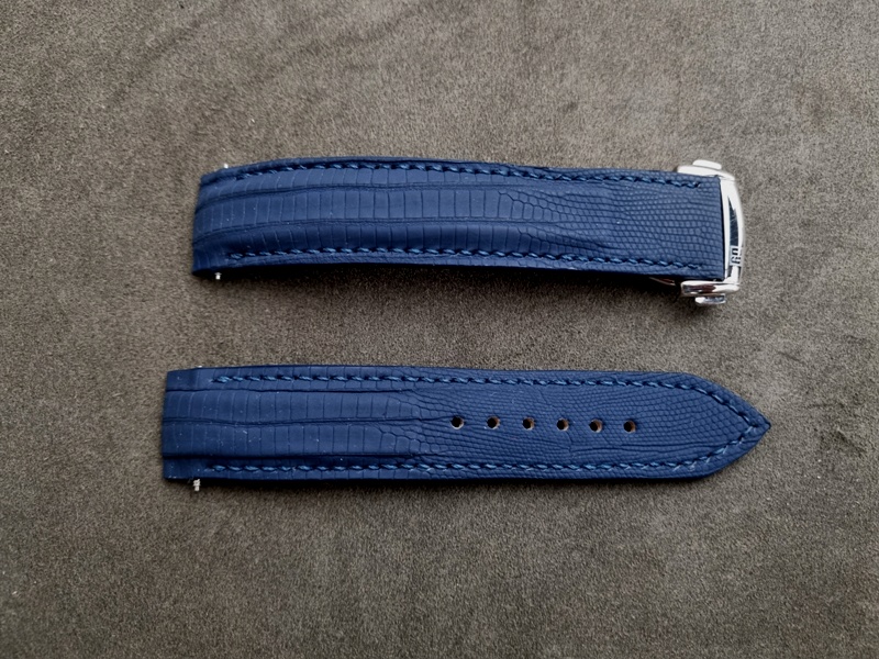 For Sale: Baltic Blue Teju Lizard for Grand Seiko Snowflake