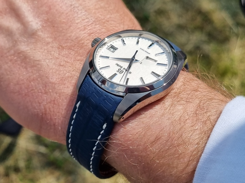 Baltic Blue Lizard Strap for Grand Seiko Snowflake