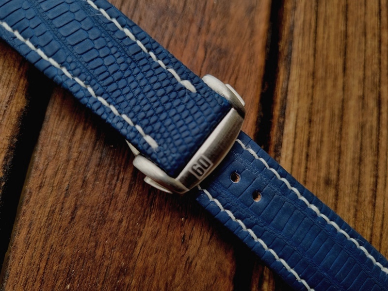 Baltic Blue Lizard Strap for Grand Seiko Snowflake