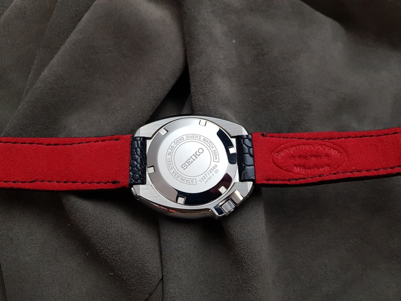 Satin Black Ostrich Leg for Seiko Diver