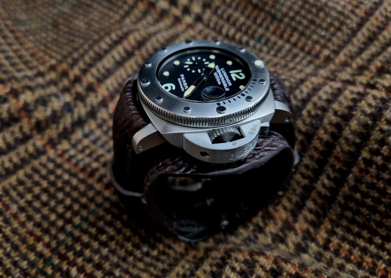 Dark Chocolate Sharkskin Bund Strap on PAM243