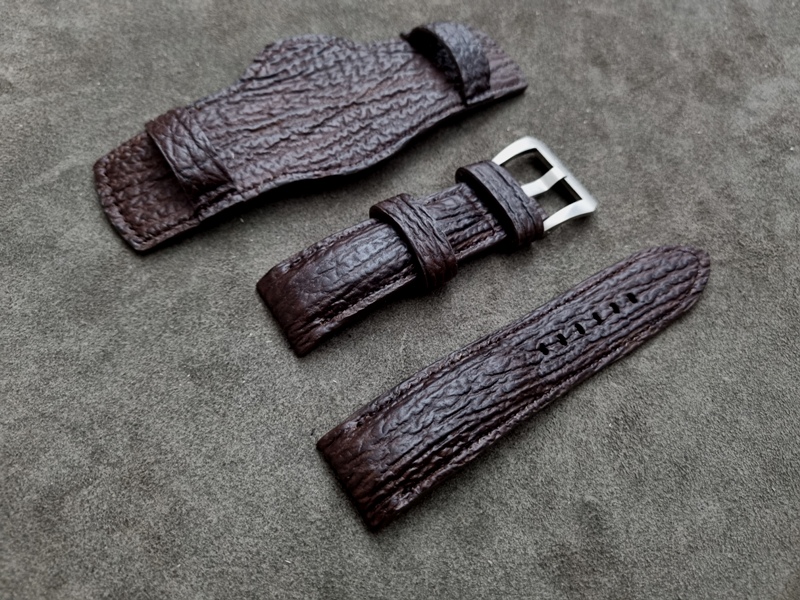 Dark Chocolate Sharkskin Bund Strap on PAM243