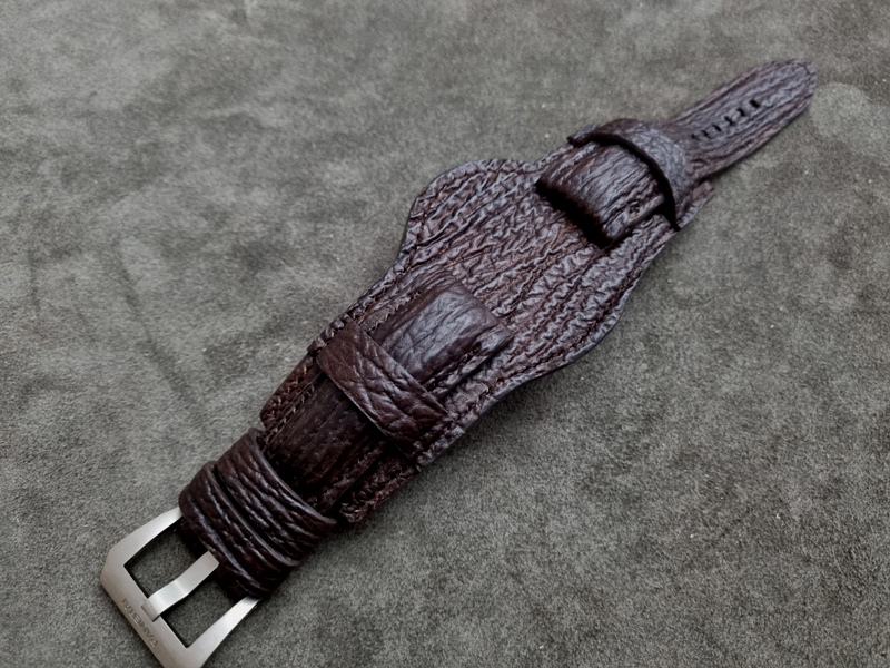 Dark Chocolate Sharkskin Bund Strap on PAM243