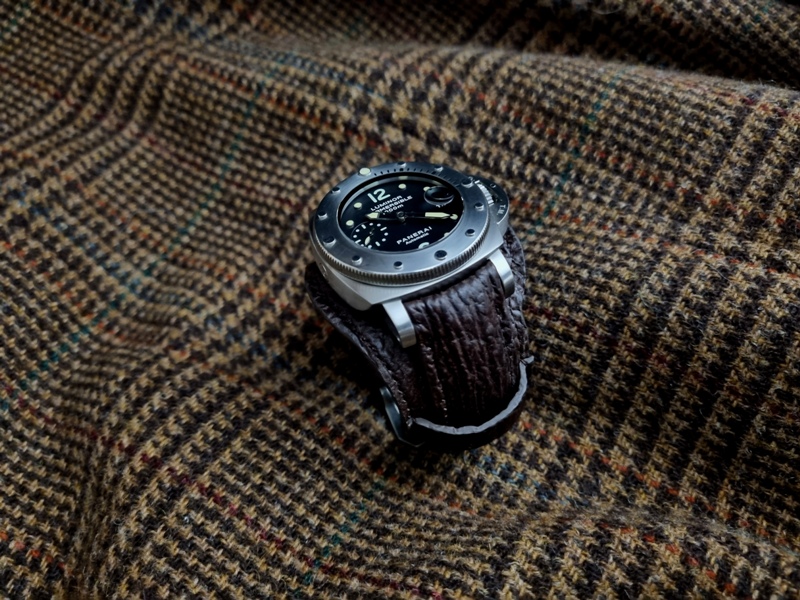 Dark Chocolate Sharkskin Bund Strap on PAM243