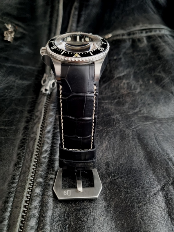 Racing Black Alligator for Rolex Deepsea with Fully Integrated Fit