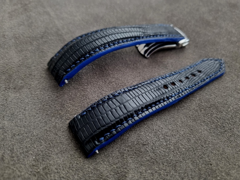 Racing Black Teju Lizard for Rolex 'Batman' GMT