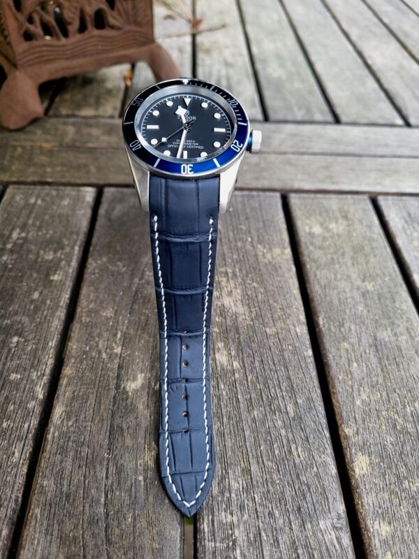 For Sale: Navy SuperMatte Alligator Strap for Tudor Black Bay