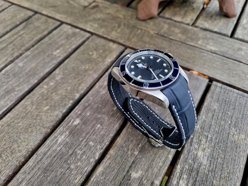 For Sale: Navy SuperMatte Alligator Strap for Tudor Black Bay