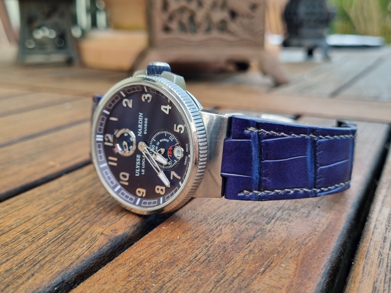 Ulysse Nardin on Custom Royal Marine Blue Alligator