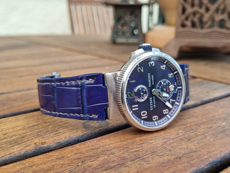 Ulysse Nardin on Custom Royal Marine Blue Alligator
