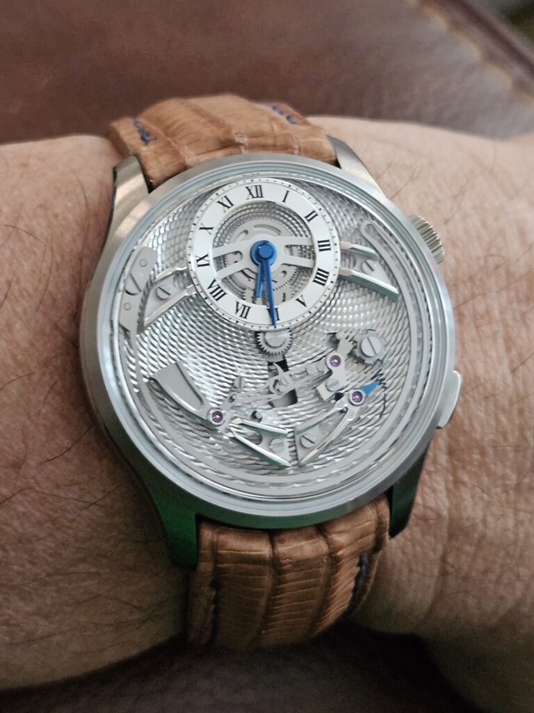 Christopher Ward C1 Bel Canto on Racing Tan Teju Lizard Strap