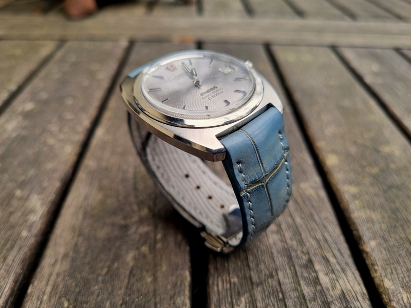 Omega Constellation f300Hz with Martinique Bleu Alligator