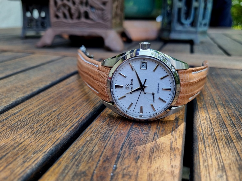 Racing Tan Teju for Grand Seiko (7) Sporty tan watch strap 4 Grand Seiko Snowflake