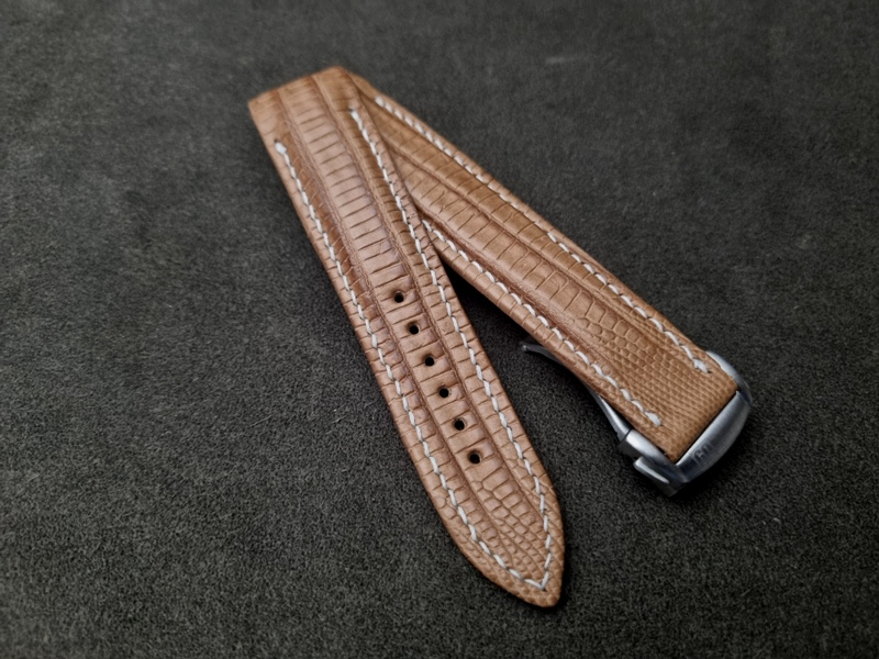 Racing Tan Teju strap for Grand Seiko (1) Racing Tan Teju Lizard Watch Strap with Integrated Fitment 4 Snowflake
