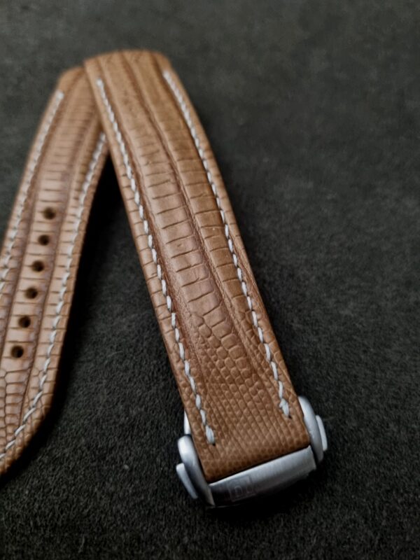 Racing Tan Teju strap for Grand Seiko (3) Racing Tan Teju Lizard Watch Strap with Integrated Fitment 4 Snowflake