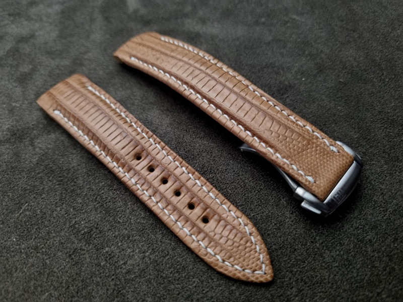 Racing Tan Teju strap for Grand Seiko (6) Racing Tan Teju Lizard Watch Strap with Integrated Fitment 4 Snowflake