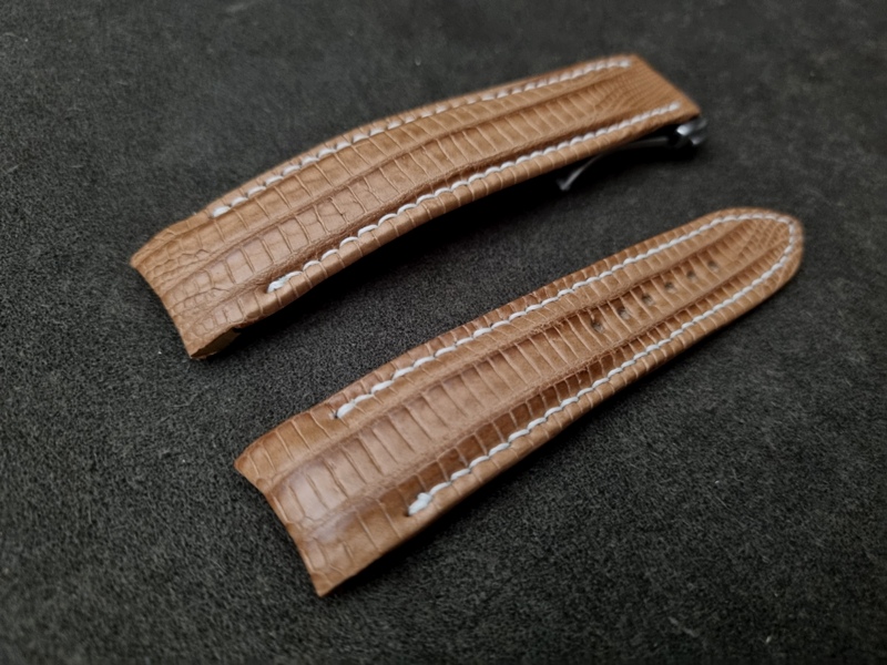 Racing Tan Teju strap for Grand Seiko (7) Racing Tan Teju Lizard Watch Strap with Integrated Fitment 4 Snowflake